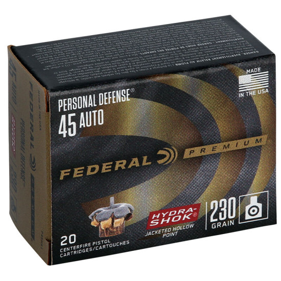 FEDERAL PREMIUM HYDRA-SHOK 45 AUTO 230 GRAIN (20's)
