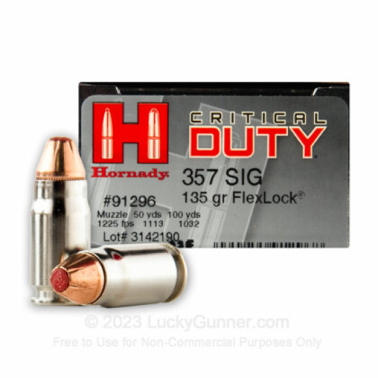 HORNADY 357 SIG 135 GR FLEXLOCK CRITICAL DUTY (20)
