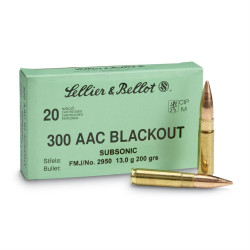 SELLIER & BELLOT, SUBSONIC .300 BLACKOUT, FMJ, 200 Grain, 20 ROUNDS